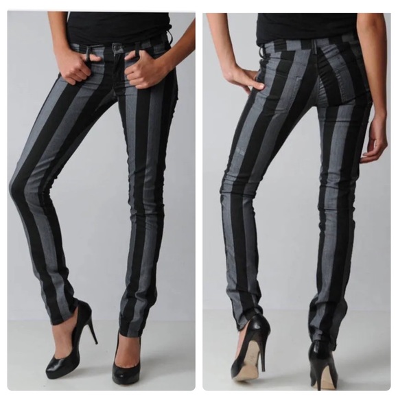 Ksubi super skinny jeans in jail bird striped 30 (д3783) - Picture 1 of 10